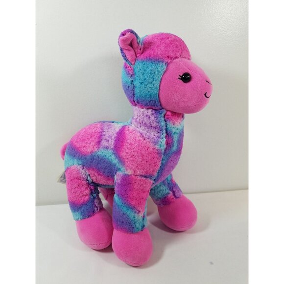 Build A Bear Workshop Llama Cotton Candy Tie Dye Pink Purple 15" Plush Sound - Picture 1 of 9